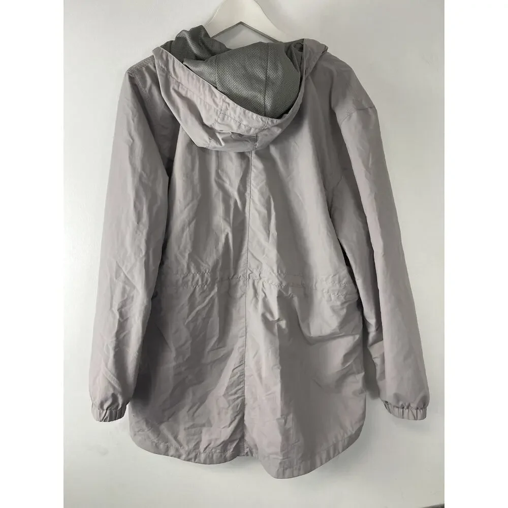 Carhartt Jacket Women Extra Large 16 18 Gray Hooded Windbreaker Lightweight N192
